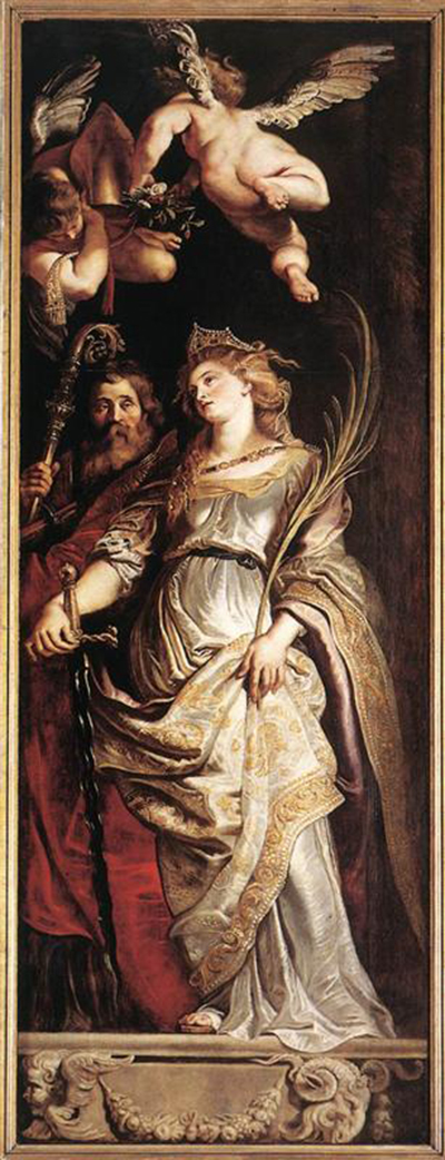 Raising of the Cross Saints Eligius and Catherine Peter Paul Rubens